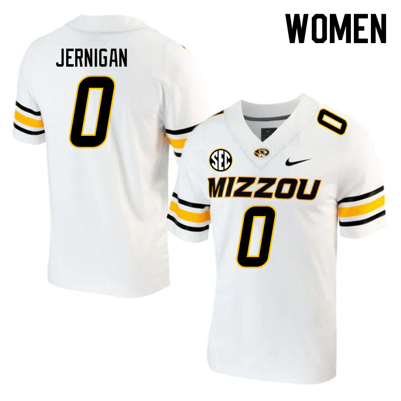 Women #0 Jayden Jernigan Missouri Tigers College 2023 Football Stitched Jerseys Sale-White